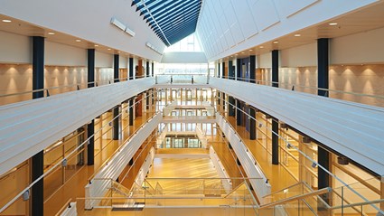 The most eye-catching building is the educational section, consisting of four floors and a basement.