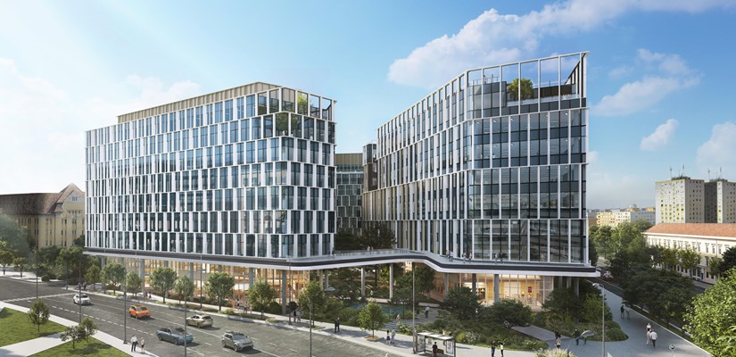H2Offices exterior view from Dózsa György road and Váci road junction H2Offices exterior view from Dózsa György road and Váci road junction